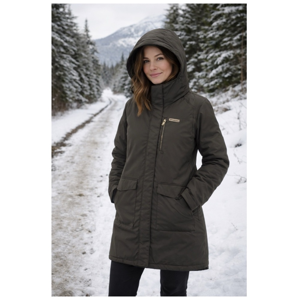 Columbia Suttle Mountain Long Insulated Jacket Grey / Black Size Medium